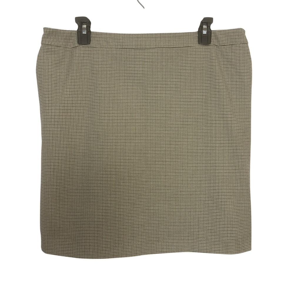 Rachel Zoe Womens 12 Pencil Skirt Brown‎ Black Houndstooth Preppy Career Office